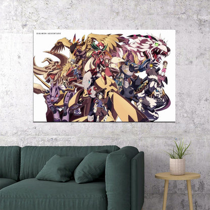 Digimon Anime Poster Japanese Animation Wall Art Digital Monsters Series Print