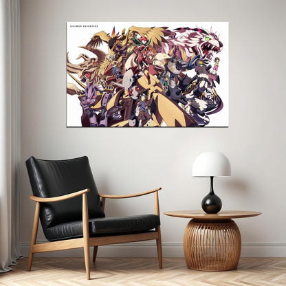 Digimon Anime Poster Japanese Animation Wall Art Digital Monsters Series Print