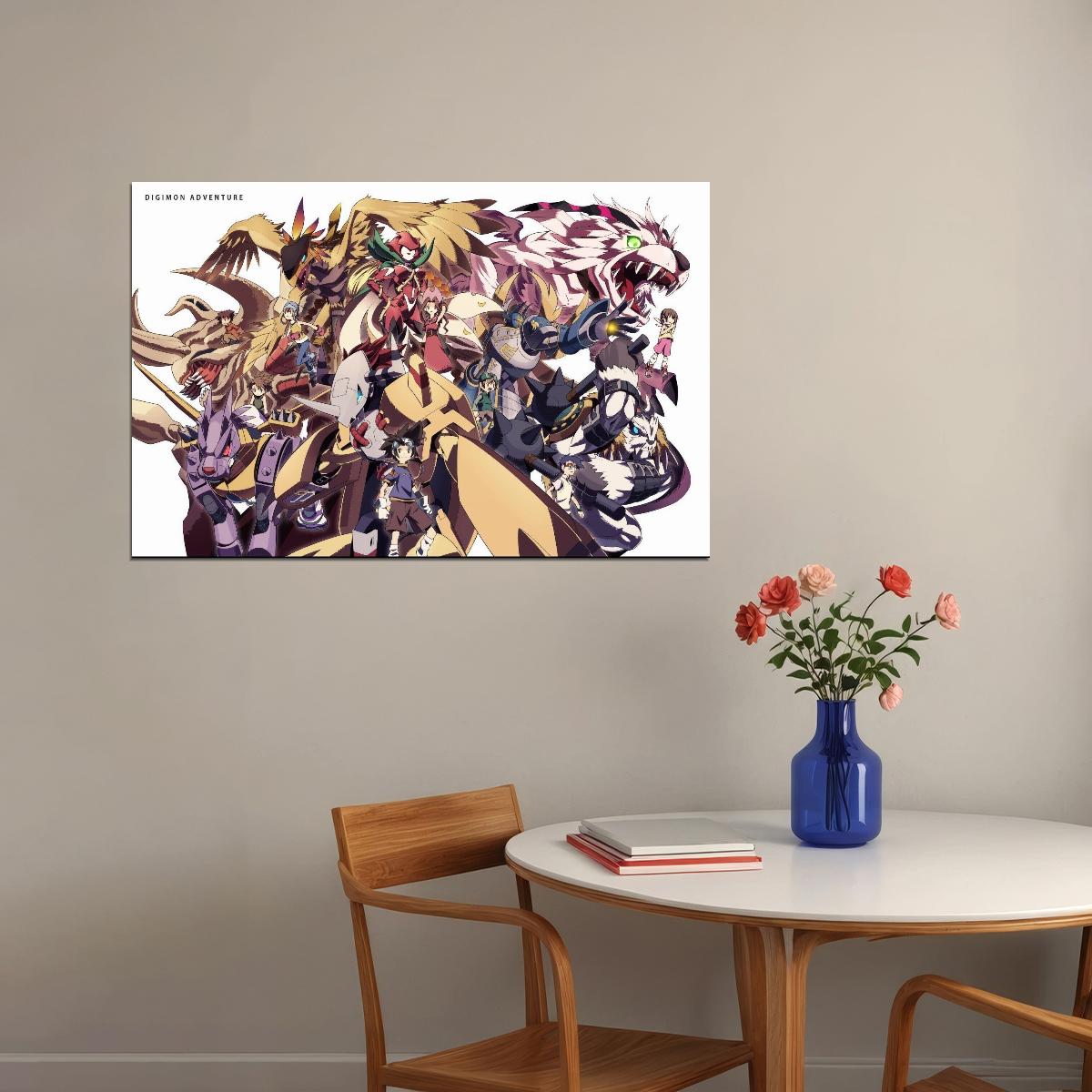 Digimon Anime Poster Japanese Animation Wall Art Digital Monsters Series Print