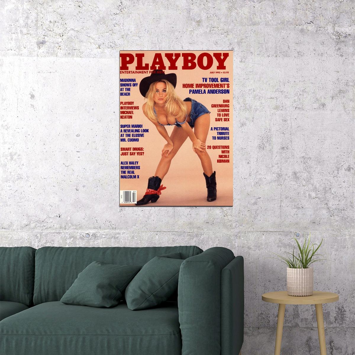 Pamela Anderson Playboy Magazine Poster Hollywood 80s 90s Actress Icon Model Wall Art