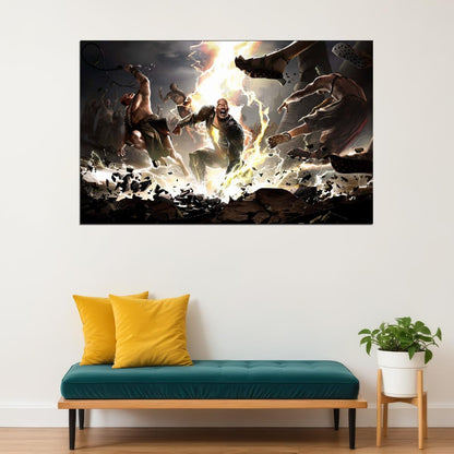Black Adam Movie Poster Dc Comics Superhero Wall Art Comic Film Print - xonomax