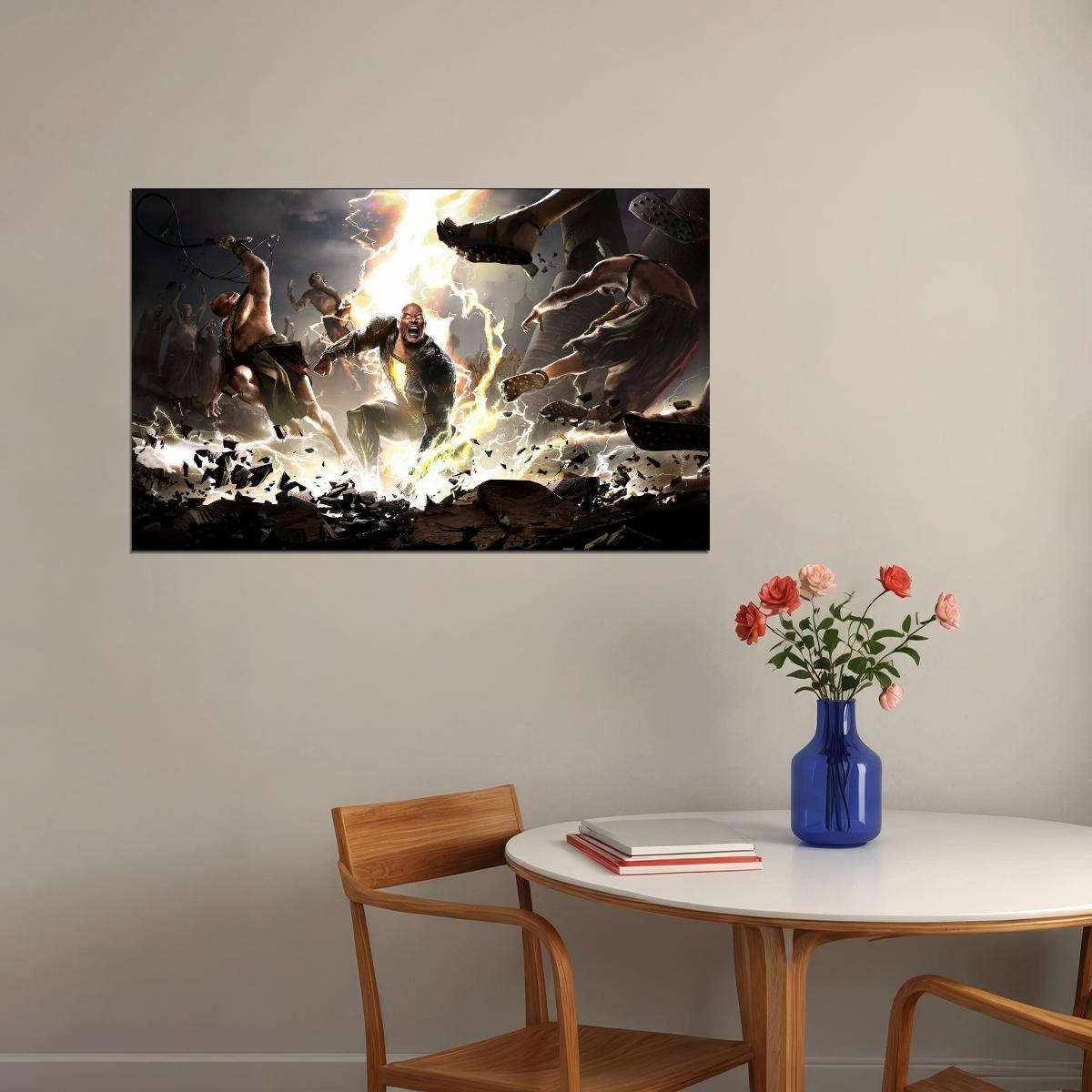 Black Adam Movie Poster Dc Comics Superhero Wall Art Comic Film Print - xonomax