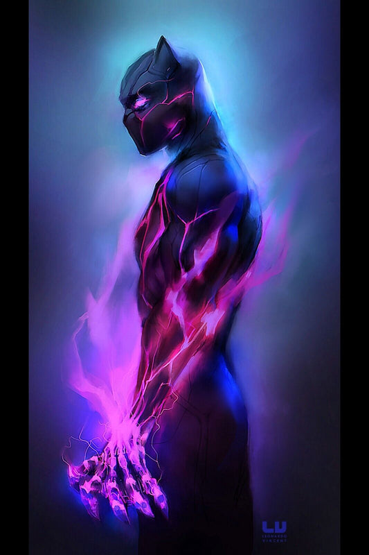 Black Panther Movie Poster Marvel Superhero Wall Art Comic Film Print - xonomax