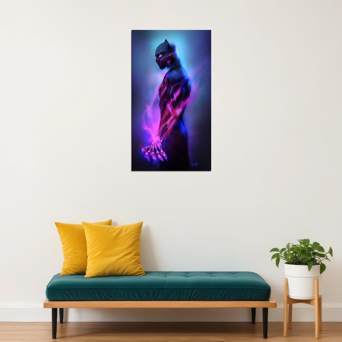 Black Panther Movie Poster Marvel Superhero Wall Art Comic Film Print - xonomax