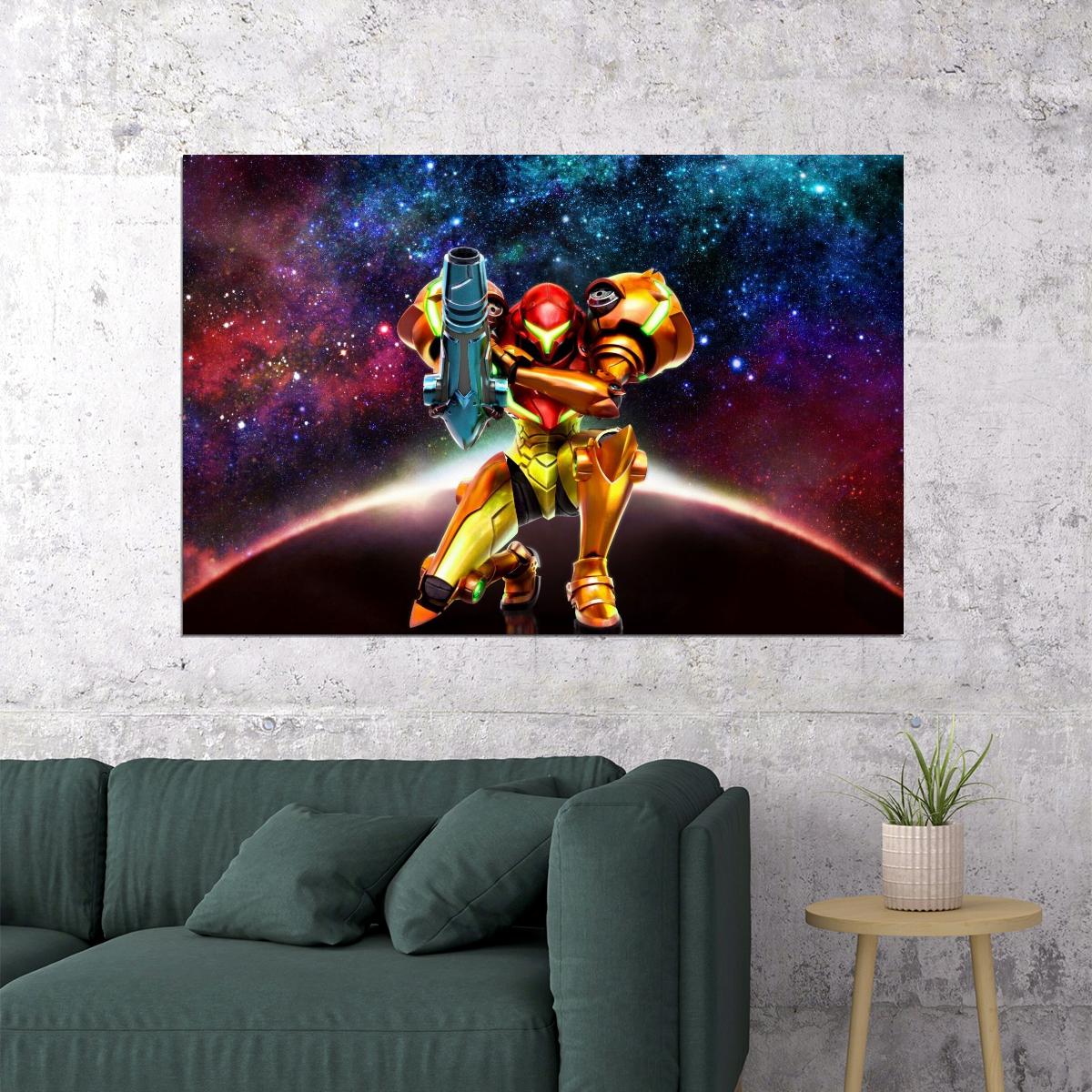 Metroid Samus Aran Video Game Poster Nintendo Gamer Wall Art