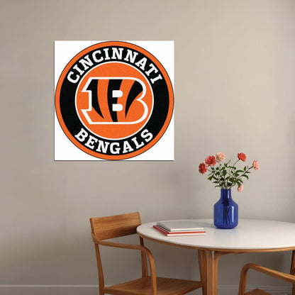 Cincinnati Bengals Logo Poster Nfl Football Team Wall Art Sports Print