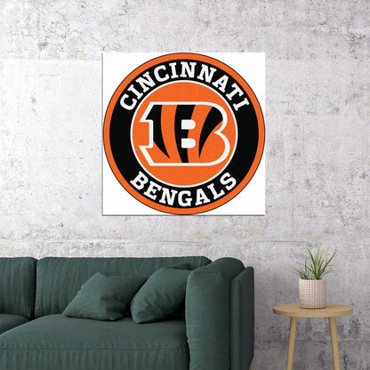 Cincinnati Bengals Logo Poster Nfl Football Team Wall Art Sports Print