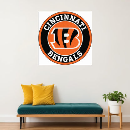 Cincinnati Bengals Logo Poster Nfl Football Team Wall Art Sports Print