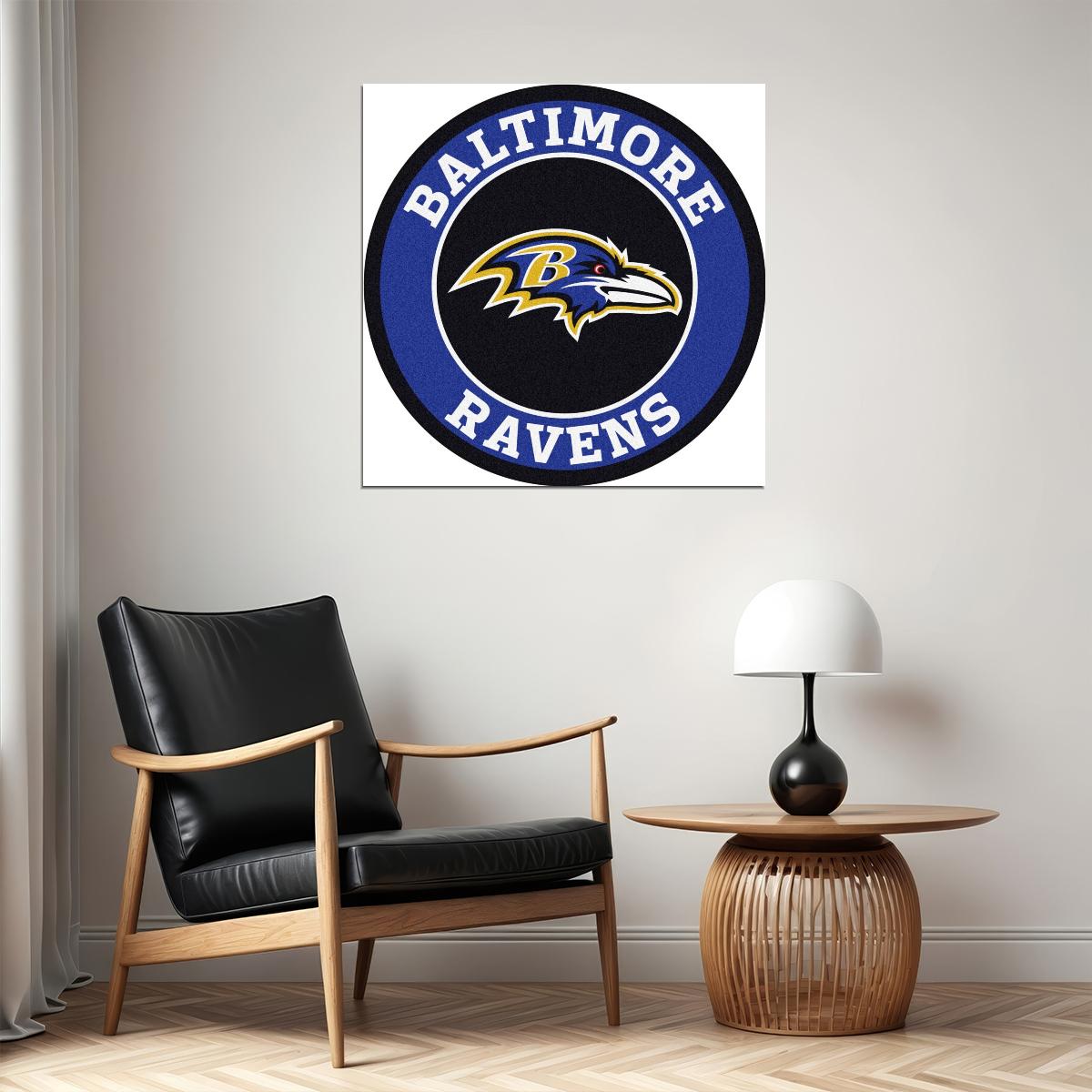 Baltimore Ravens Logo Poster Nfl Football Team Wall Art Sports Print