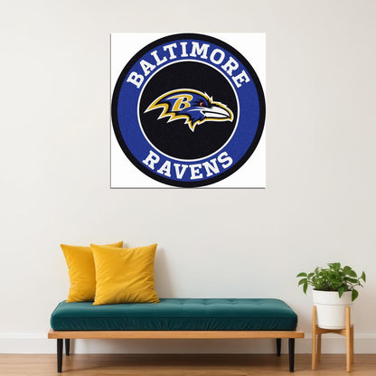 Baltimore Ravens Logo Poster Nfl Football Team Wall Art Sports Print