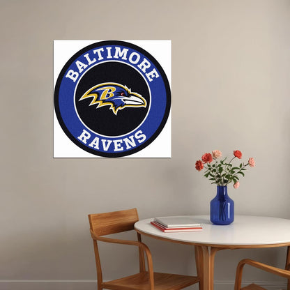 Baltimore Ravens Logo Poster Nfl Football Team Wall Art Sports Print