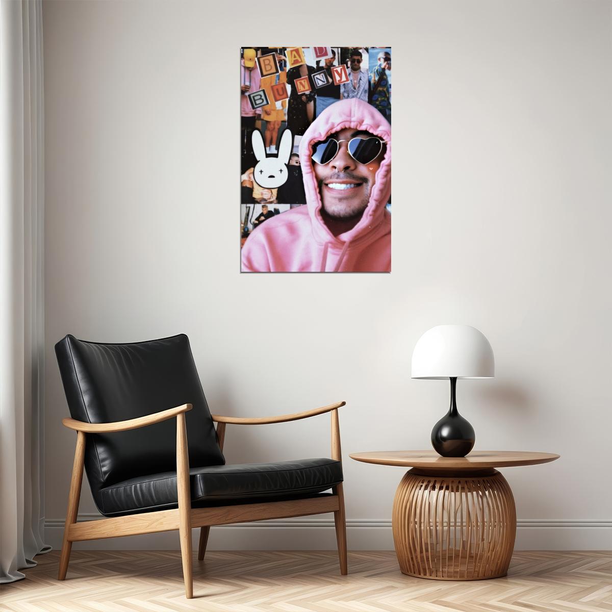 Bad Bunny Poster Latin Trap Music Wall Art Rap Artist Print