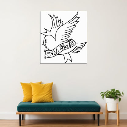 FTO Lil Peep Tapestry – Hip Hop Rap Cry Baby Print Wall Hanging, 60x40 Inch, Multicolor, Polyester