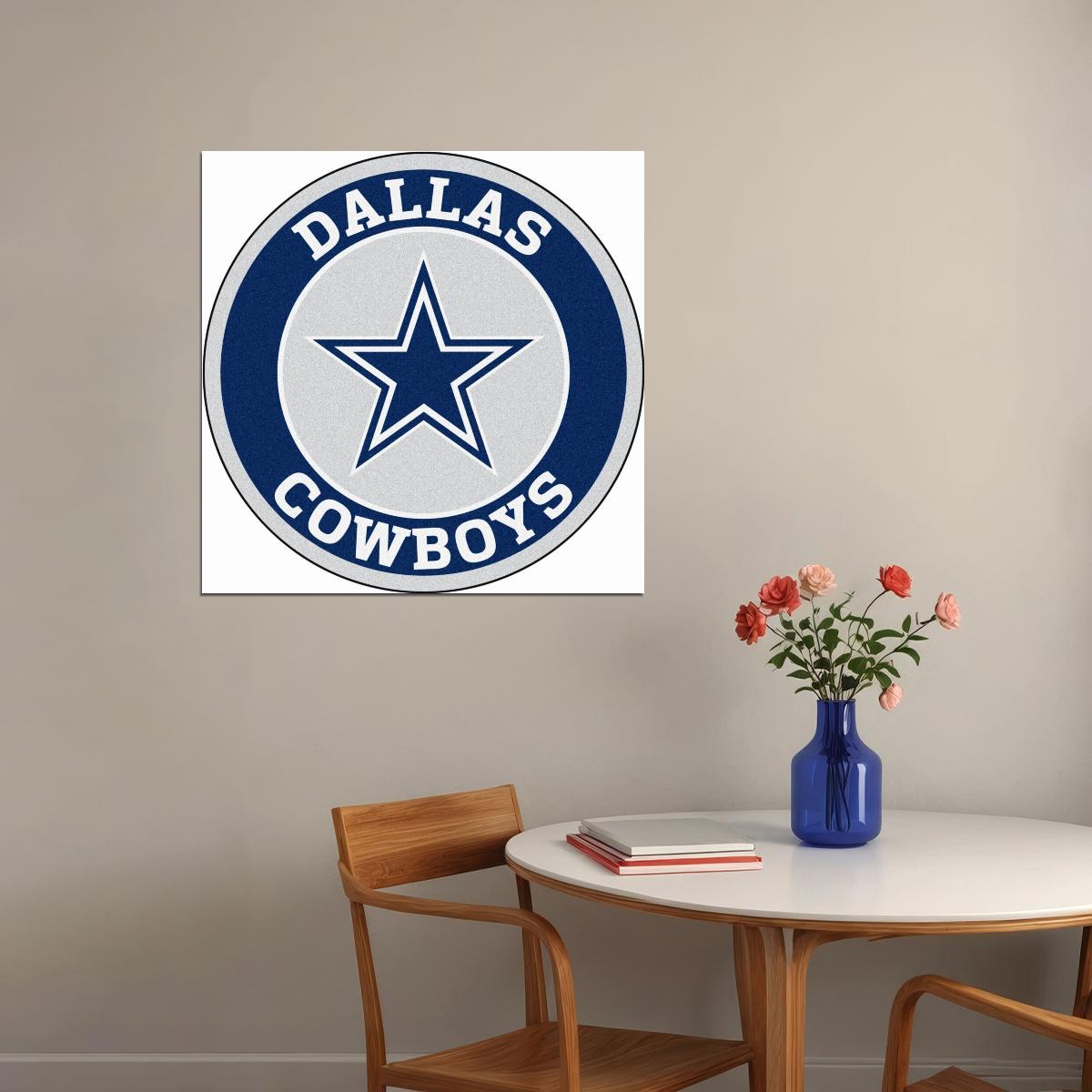 Dallas Cowboys Logo Poster Nfl Football Team Wall Art Sports Print