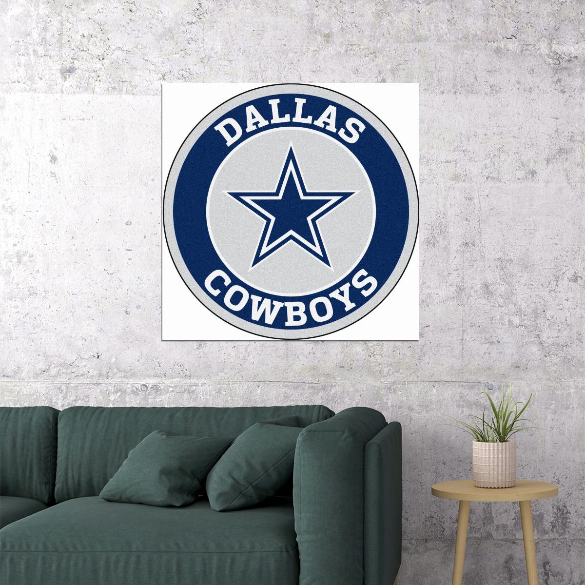 Dallas Cowboys Logo Poster Nfl Football Team Wall Art Sports Print