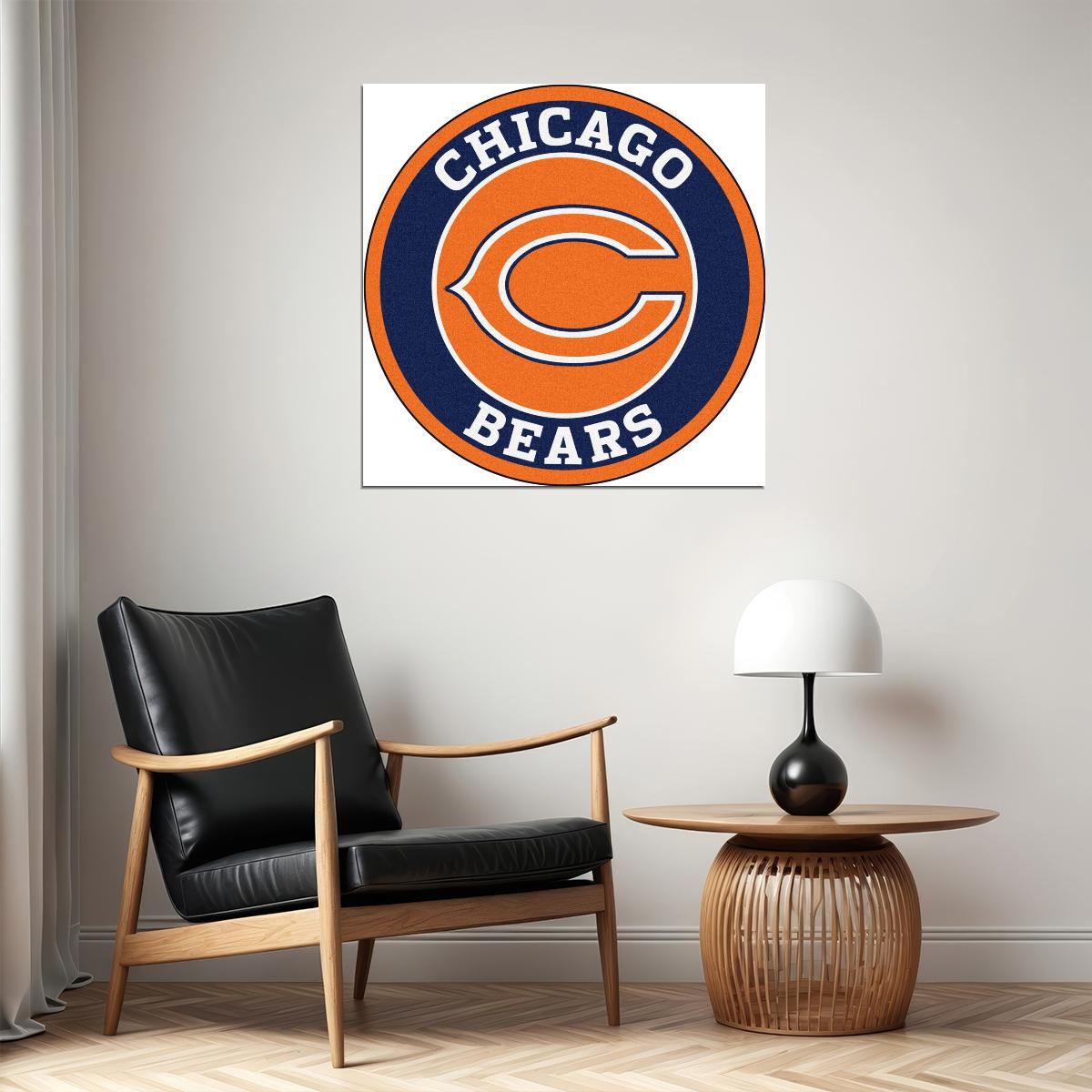 Chicago Bears Logo Poster Nfl Football Team Wall Art Sports Print