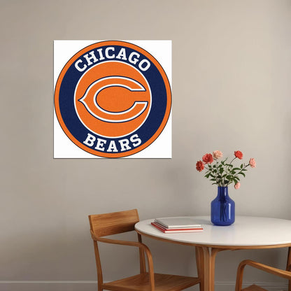 Chicago Bears Logo Poster Nfl Football Team Wall Art Sports Print