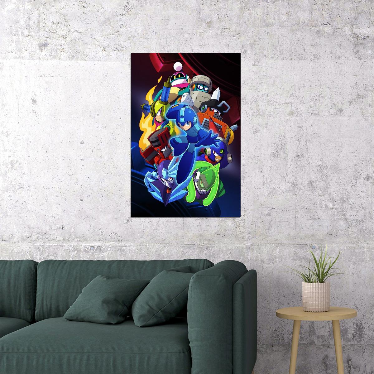 Mega Man Video Game Poster Nintendo Gamer Wall Art