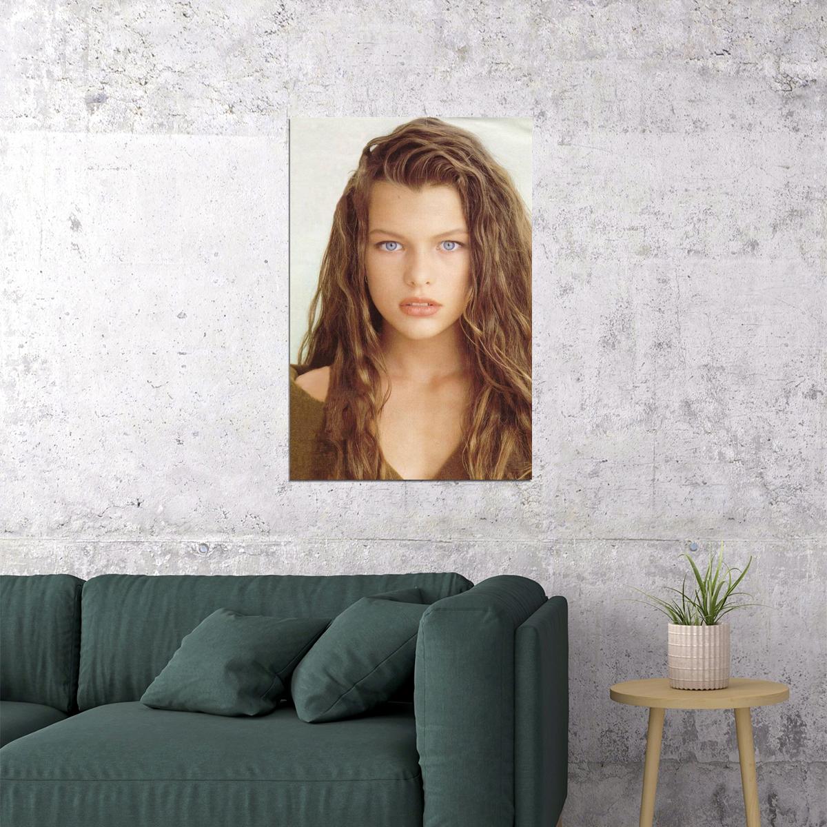 Milla Jovovich Young Celebrity Poster Famous Actress Hollywood Wall Art