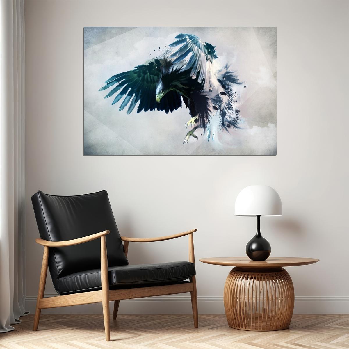 American Bald Eagle Poster National Bird Wall Art Wildlife Photography Print - xonomax