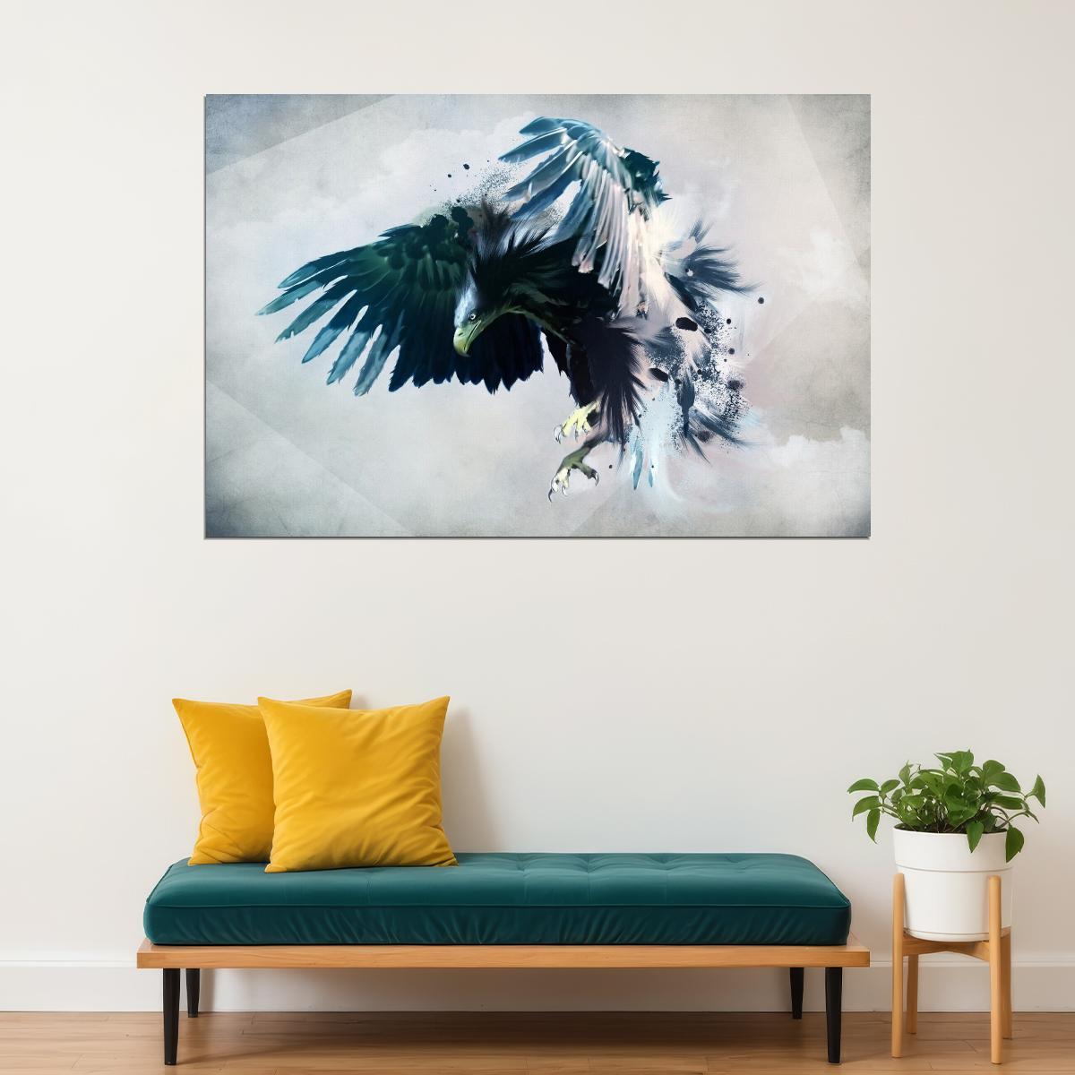 American Bald Eagle Poster National Bird Wall Art Wildlife Photography Print - xonomax