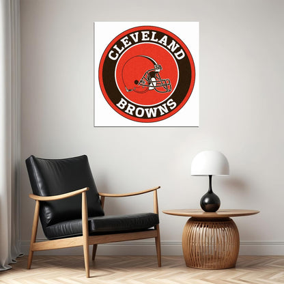 Cleveland Browns Logo Poster Nfl Football Team Wall Art Sports Print