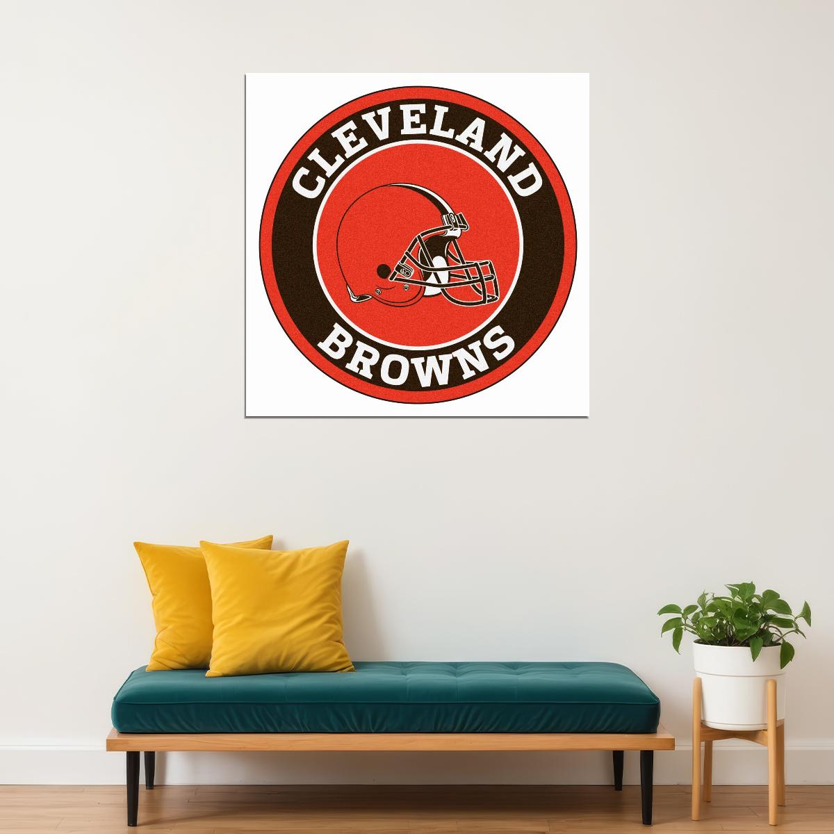 Cleveland Browns Logo Poster Nfl Football Team Wall Art Sports Print