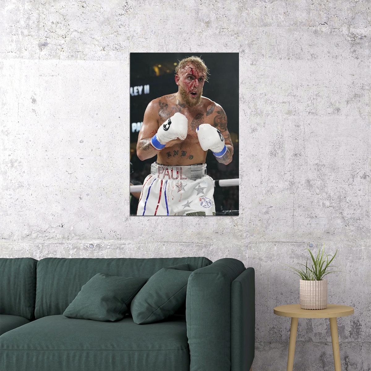 Jake Paul Boxing Sports Poster Youtube Star Wall Art Motivational Sports Print