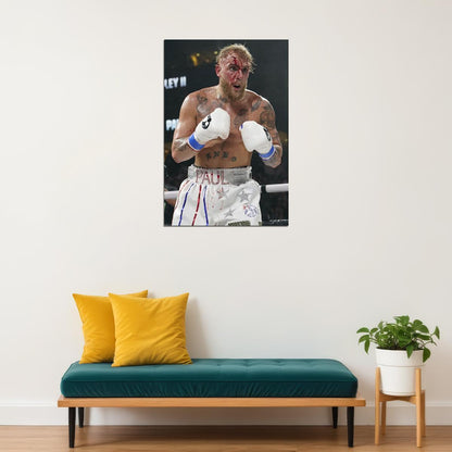 Jake Paul Boxing Sports Poster Youtube Star Wall Art Motivational Sports Print