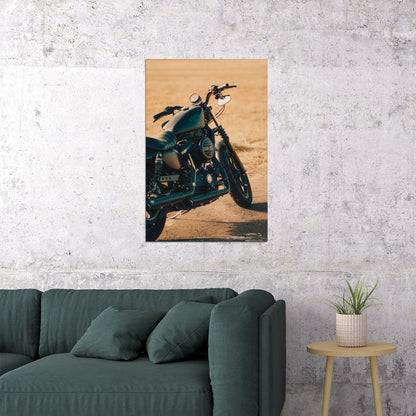 Harley-davidson Motorcycle Poster Motorbike Wall Art Classic Cruiser Print