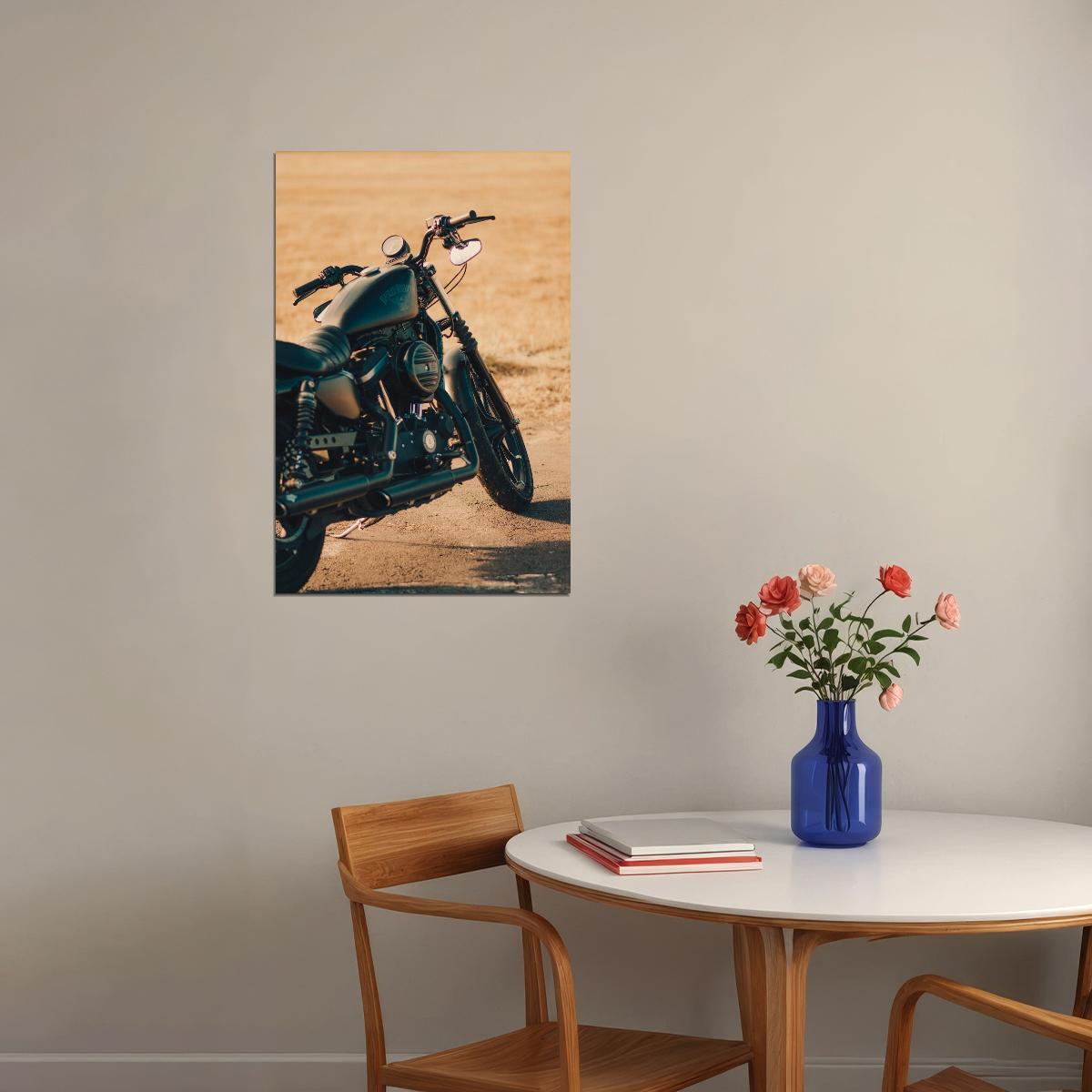 Harley-davidson Motorcycle Poster Motorbike Wall Art Classic Cruiser Print