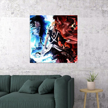 Bleach Ichigo Anime Poster Japanese Animation Wall Art Manga Series Print