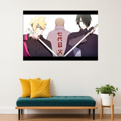 Naruto Boruto Sasuke Anime Poster Japanese Manga Art Wall Print