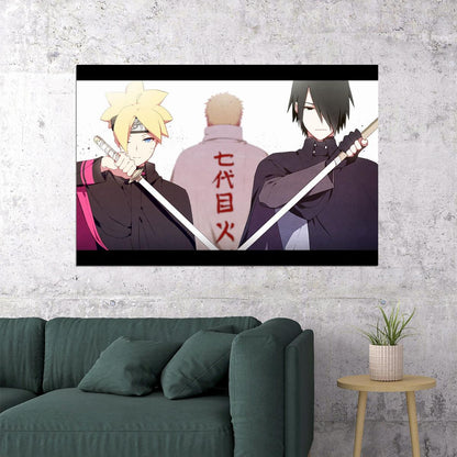 Naruto Boruto Sasuke Anime Poster Japanese Manga Art Wall Print