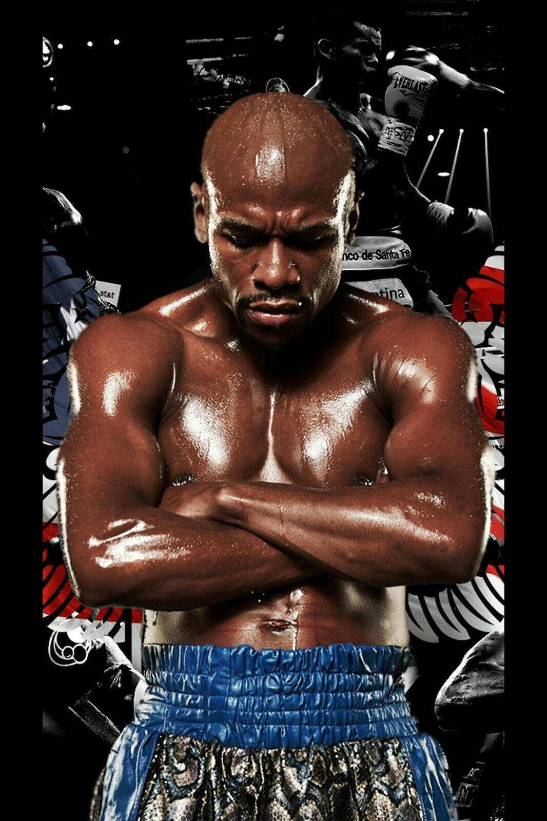 Floyd Mayweather Boxing Poster Undefeated Champion Wall Art Motivational Sports Print