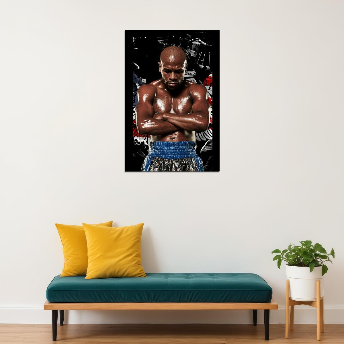 Floyd Mayweather Boxing Poster Undefeated Champion Wall Art Motivational Sports Print