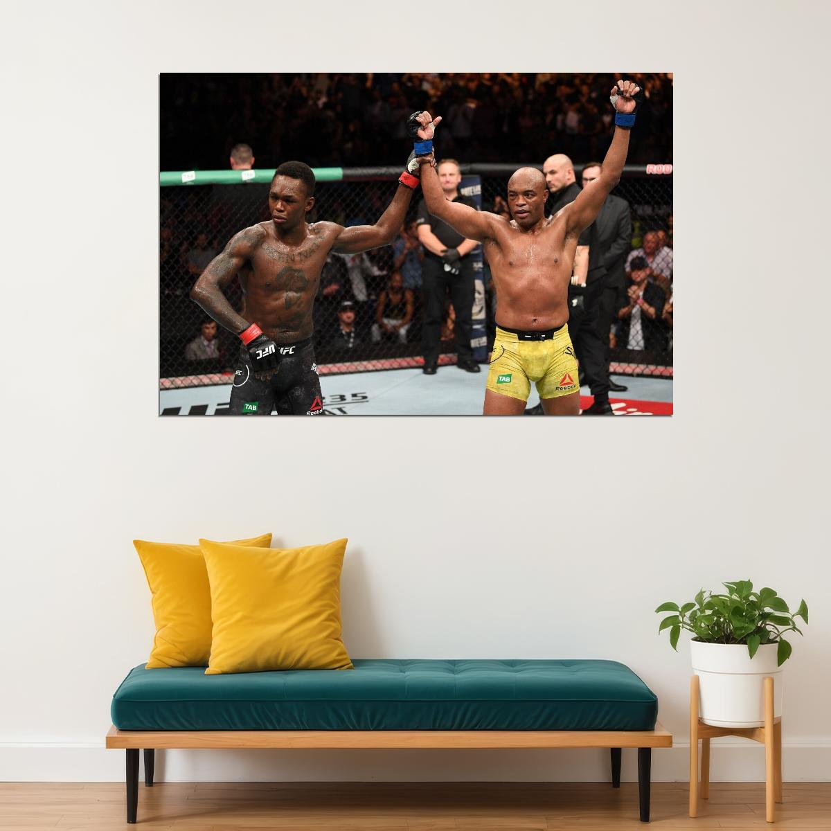 Israel Adesanya Vs. Anderson Silva Mma Poster Ufc Fight Wall Art Sports Print