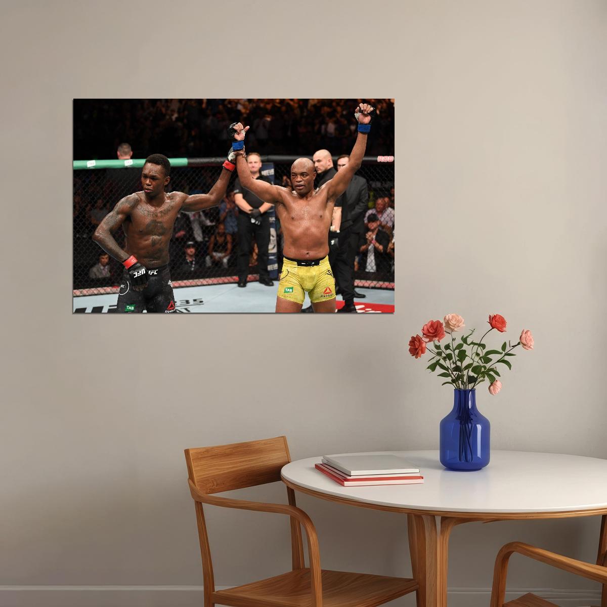 Israel Adesanya Vs. Anderson Silva Mma Poster Ufc Fight Wall Art Sports Print