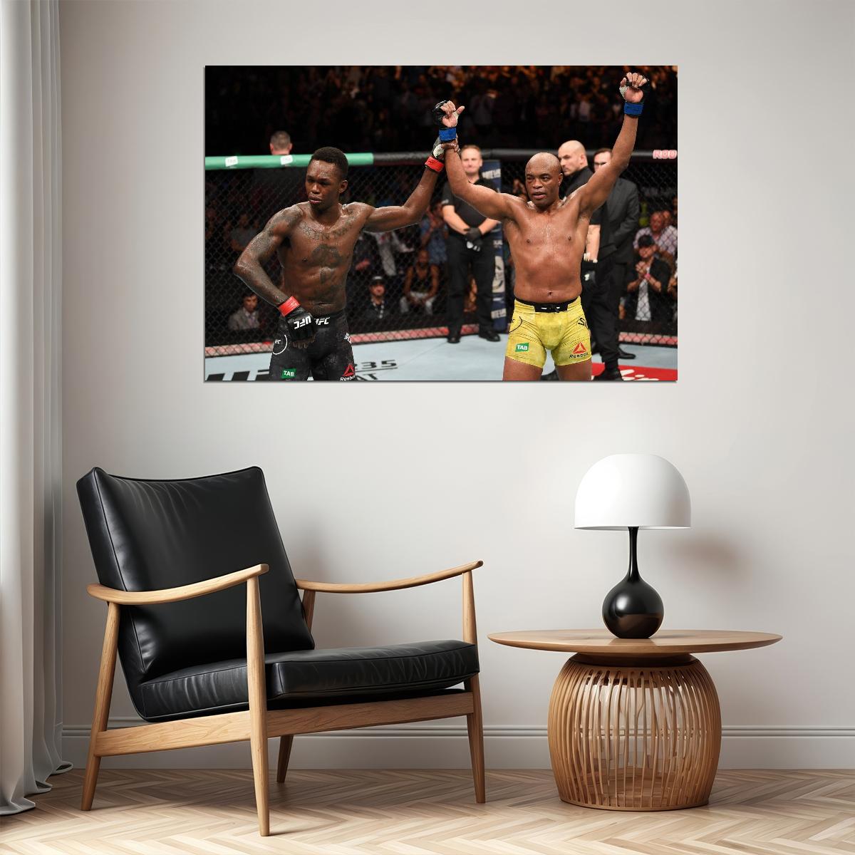 Israel Adesanya Vs. Anderson Silva Mma Poster Ufc Fight Wall Art Sports Print