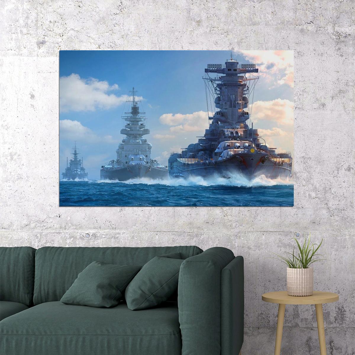 Warships Battleships World Of Warships Video Game Poster