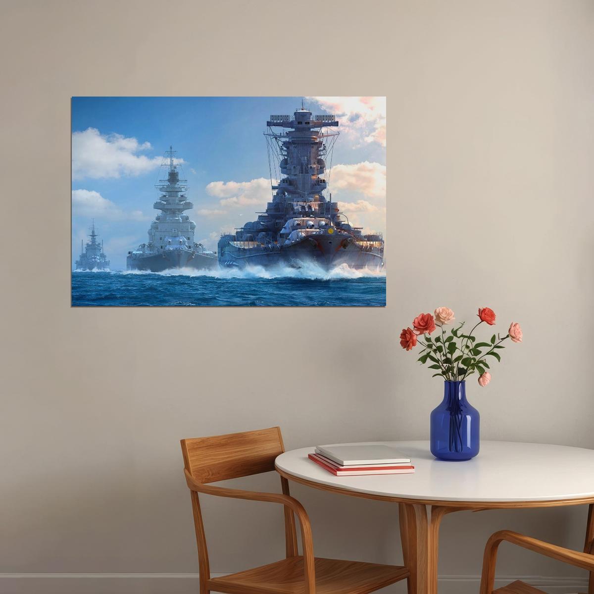 Warships Battleships World Of Warships Video Game Poster