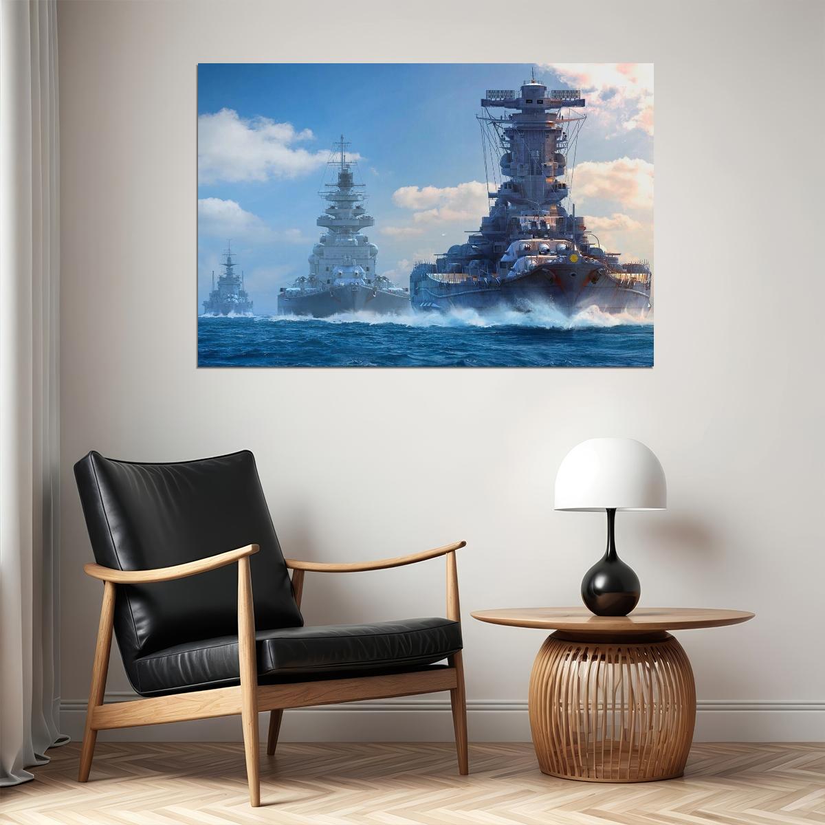 Warships Battleships World Of Warships Video Game Poster