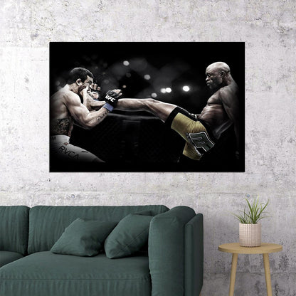 Anderson "the Spider" Silva Poster Mma Fighter Wall Art Ufc Champion Sports Print