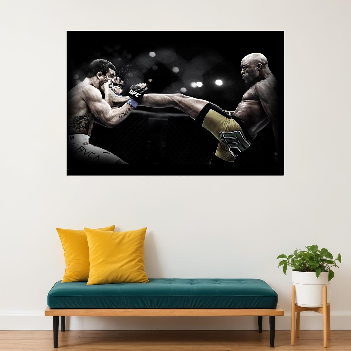 Anderson "the Spider" Silva Poster Mma Fighter Wall Art Ufc Champion Sports Print