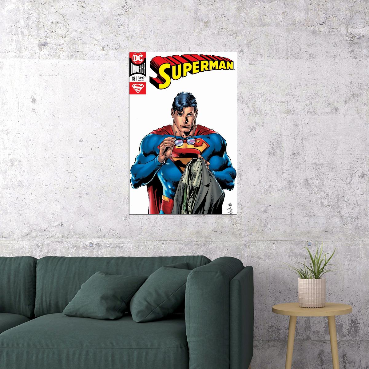 Superman Comic Book Poster Iconic Dc Superhero Wall Art