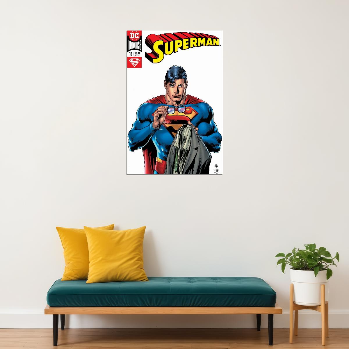 Superman Comic Book Poster Iconic Dc Superhero Wall Art