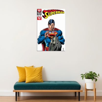 Superman Comic Book Poster Iconic Dc Superhero Wall Art