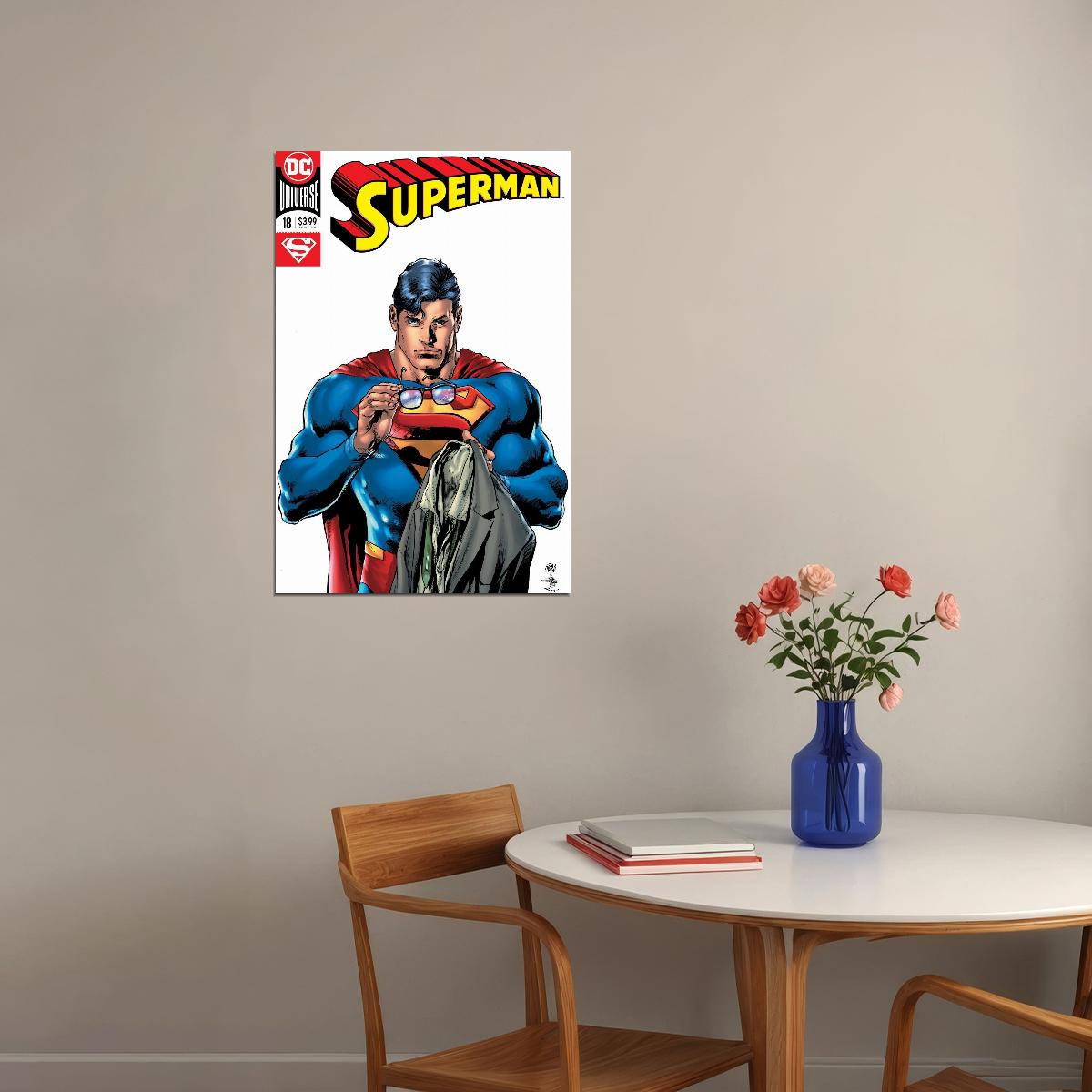 Superman Comic Book Poster Iconic Dc Superhero Wall Art