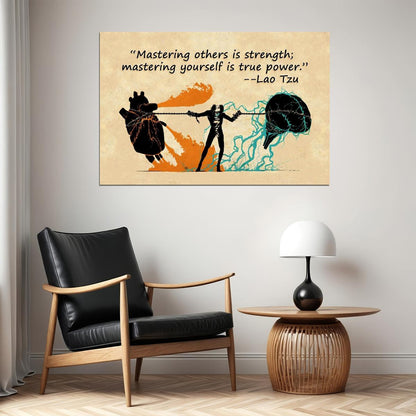 Lao Tzu Brain Chains Hearts Self Quote Philosophy Wisdom Poster Wall Art