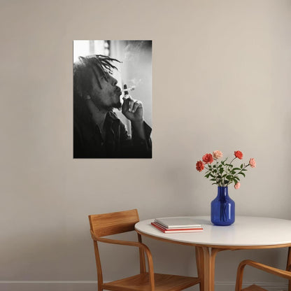 Bob Marley Poster Reggae Music Legend Wall Art Smoking Print - xonomax